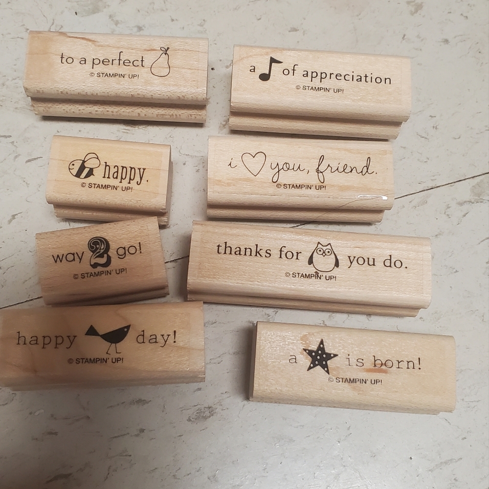 Stampin' Up! Wooden Stamp Set with Black Designs